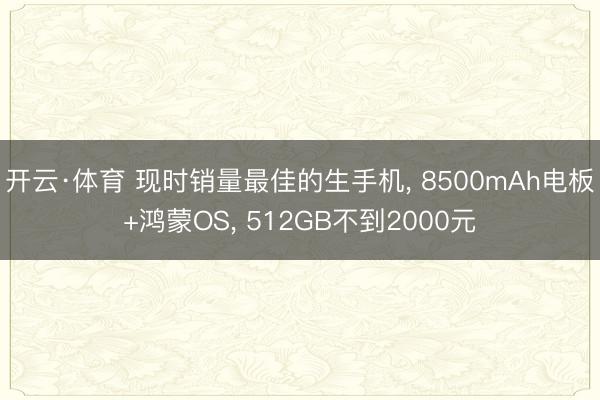 开云·体育 现时销量最佳的生手机， 8500mAh电板+鸿蒙OS， 512GB不到2000元