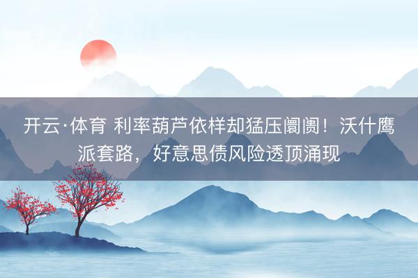 开云·体育 利率葫芦依样却猛压阛阓！沃什鹰派套路，好意思债风险透顶涌现